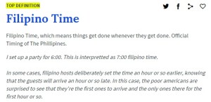 Filipino time definition